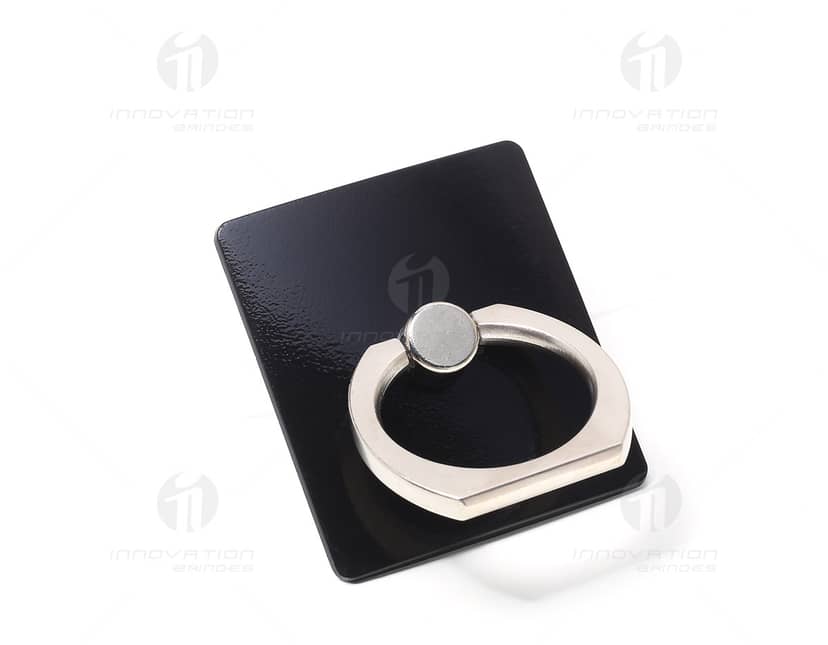 Caneta plástica com ponta touch e suporte.
