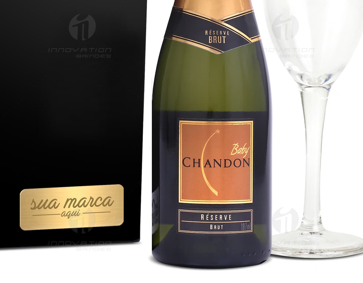 Produto Chandon Baby Brut 187ml com 1 taça 180ml. Produto Chandon Baby Brut 187ml com 1 taça 180ml.