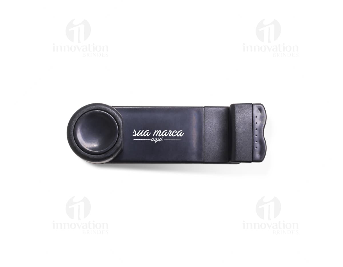 Suporte universal para celular, modelo 01, com presilha para fixação em diversas superfícies e ajuste de altura e angulação. Cor preta. Suporte universal para celular, modelo 01, com presilha para fixação em diversas superfícies e ajuste de altura e angulação. Cor preta.