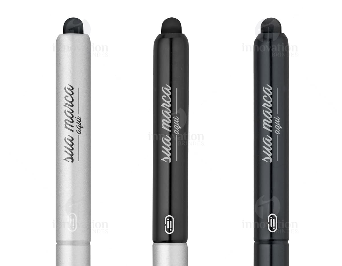 Esferográfica metal twist touch laqueado em tonalidade branca com detalhes em dourado. Esferográfica metal twist touch laqueado em tonalidade branca com detalhes em dourado.
