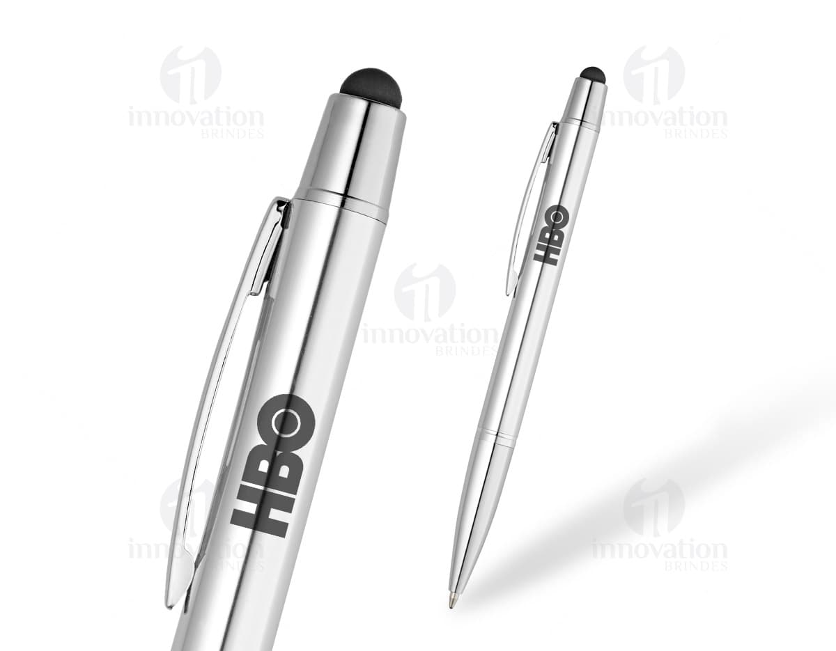 Caneta plástica esferográfica com cordão preto. Caneta plástica esferográfica com cordão preto.