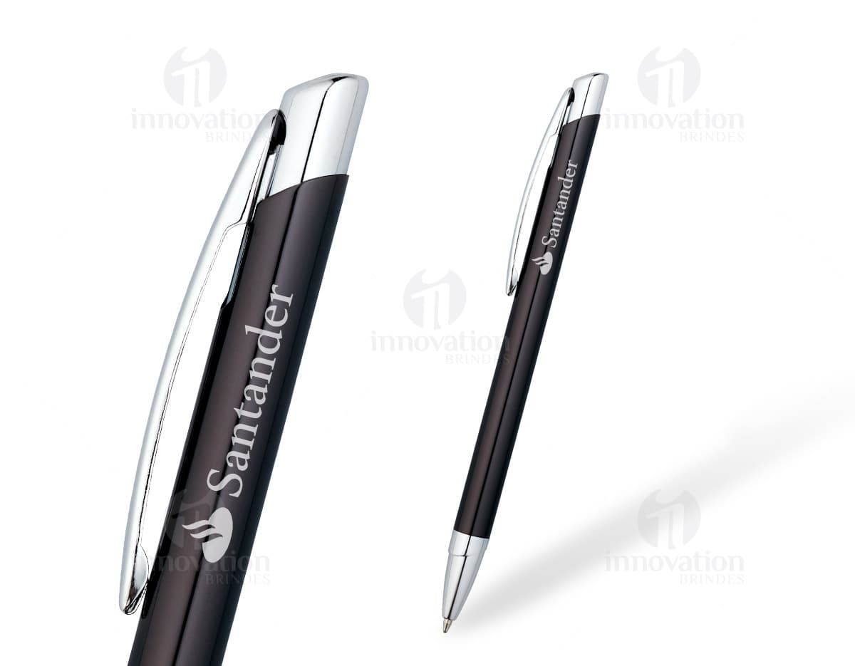 Caneta de Alumínio com Tinta Preta. Caneta de Alumínio com Tinta Preta.