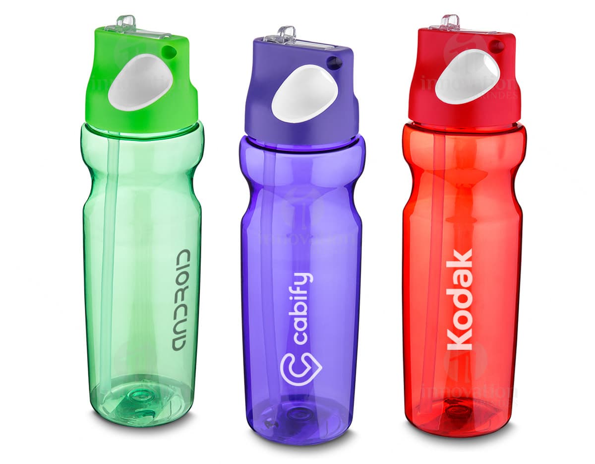 Squeeze plástico transparente com capacidade de 870ml. Squeeze plástico transparente com capacidade de 870ml.