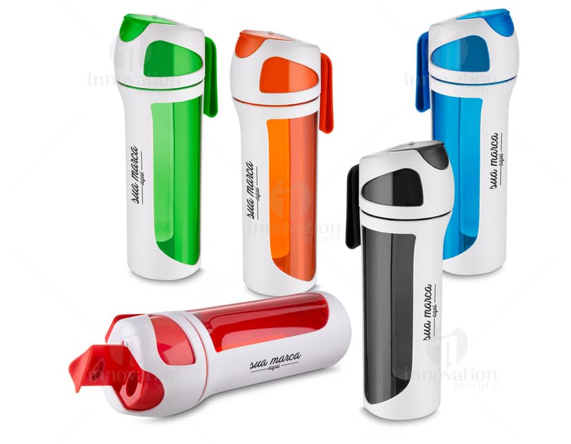 Kit com 6 porta copos em diferentes cores e estampas, dispostos em círculo sobre uma superfície de madeira.