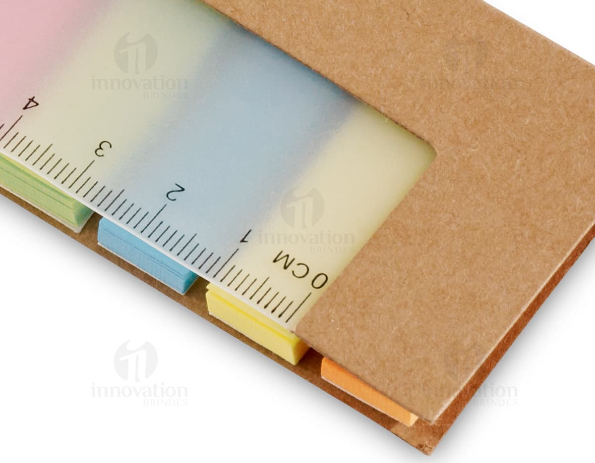 Régua com design moderno e colorido, com vários post-its grudados em diferentes cores. Régua com design moderno e colorido, com vários post-its grudados em diferentes cores.