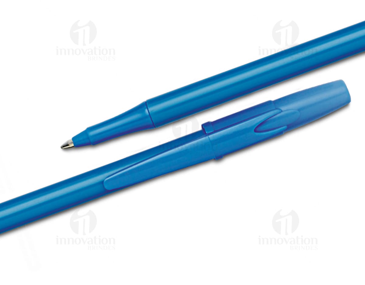 Caneta metálica azul com ponta touch e mecanismo de clique, modelo 40c. Caneta metálica azul com ponta touch e mecanismo de clique, modelo 40c.