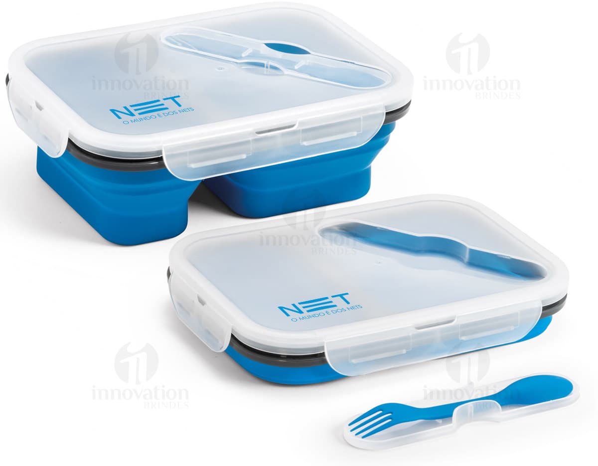Marmita Retrátil em Silicone com 2 compartimentos. Marmita Retrátil em Silicone com 2 compartimentos.
