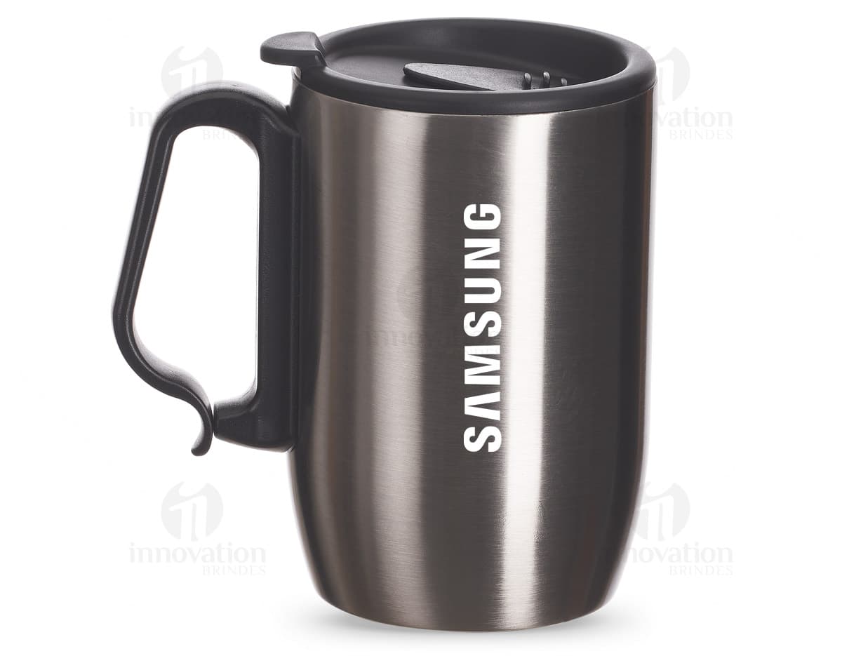 Caneja de metal 260ml na cor preta, com design moderno e acabamento brilhante. Caneja de metal 260ml na cor preta, com design moderno e acabamento brilhante.
