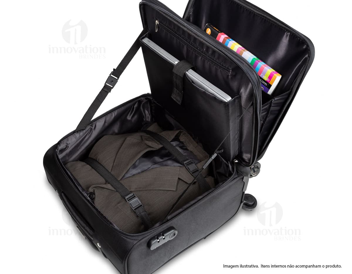 Mala executiva preta de ABS com 4 rodas, alça de alumínio e design moderno. Ideal para transporte de equipamentos, dispositivos eletrônicos e acessórios de trabalho. Mala executiva preta de ABS com 4 rodas, alça de alumínio e design moderno. Ideal para transporte de equipamentos, dispositivos eletrônicos e acessórios de trabalho.