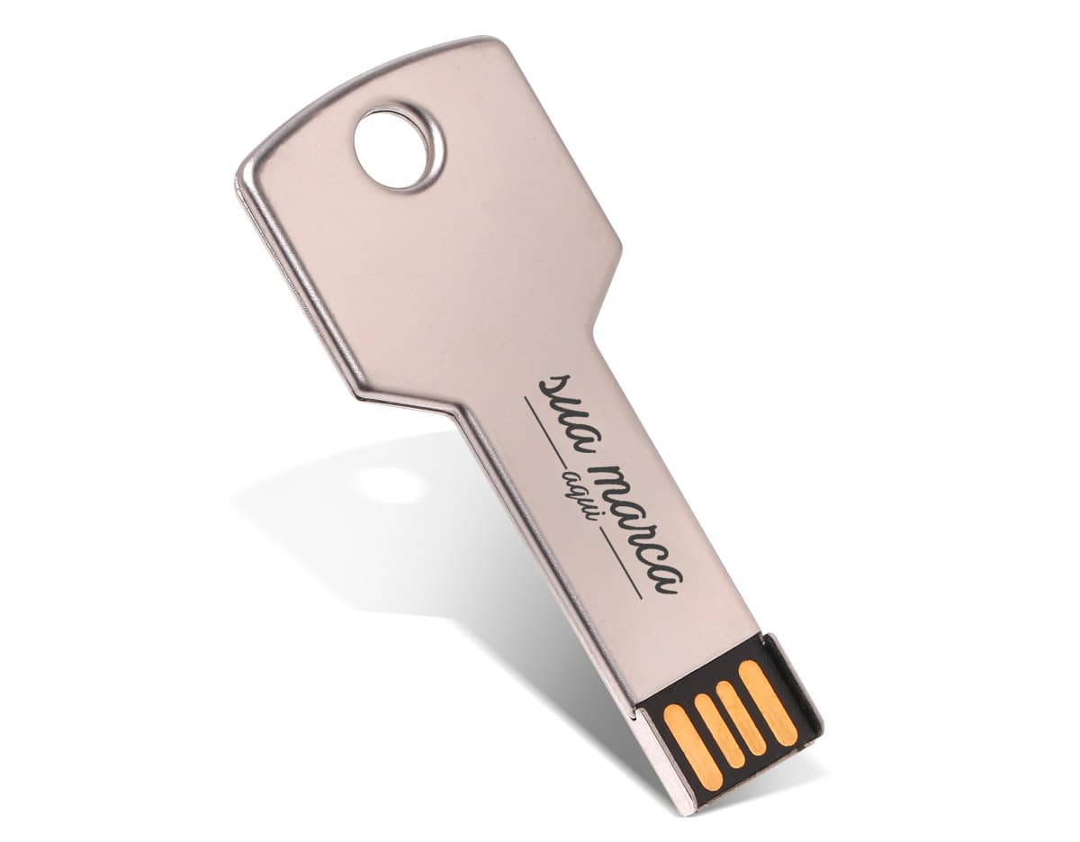 PEN DRIVE METAL CHAVE 16GB em metal prateado e preto, design moderno e elegante, ideal para armazenar dados e informações. PEN DRIVE METAL CHAVE 16GB em metal prateado e preto, design moderno e elegante, ideal para armazenar dados e informações.