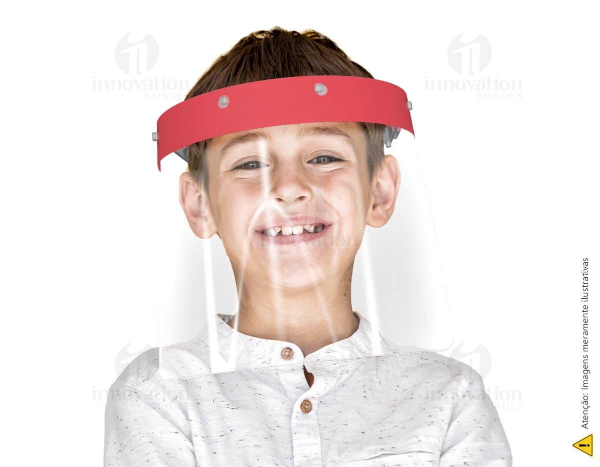 Protetor facial personalizado em plástico transparente com ajuste elástico e logotipo impresso na parte frontal. Protetor facial personalizado em plástico transparente com ajuste elástico e logotipo impresso na parte frontal.