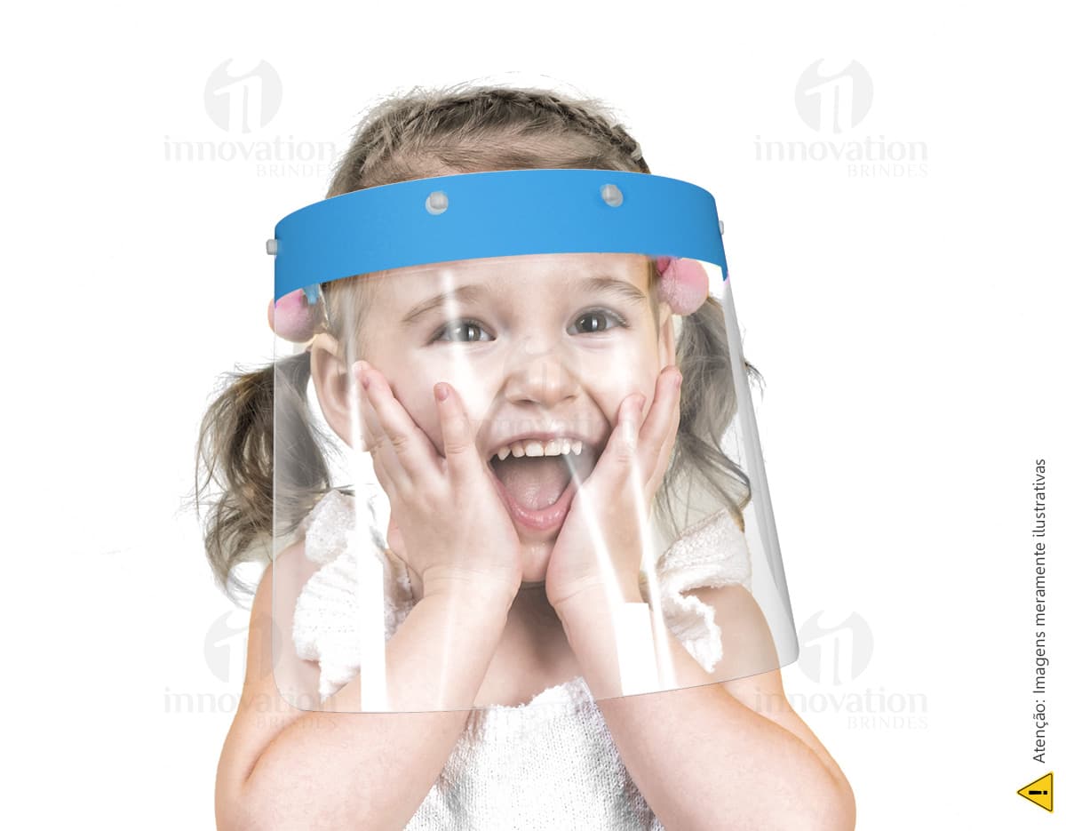 Protetor facial personalizado em plástico transparente com ajuste elástico e logotipo impresso na parte frontal. Protetor facial personalizado em plástico transparente com ajuste elástico e logotipo impresso na parte frontal.