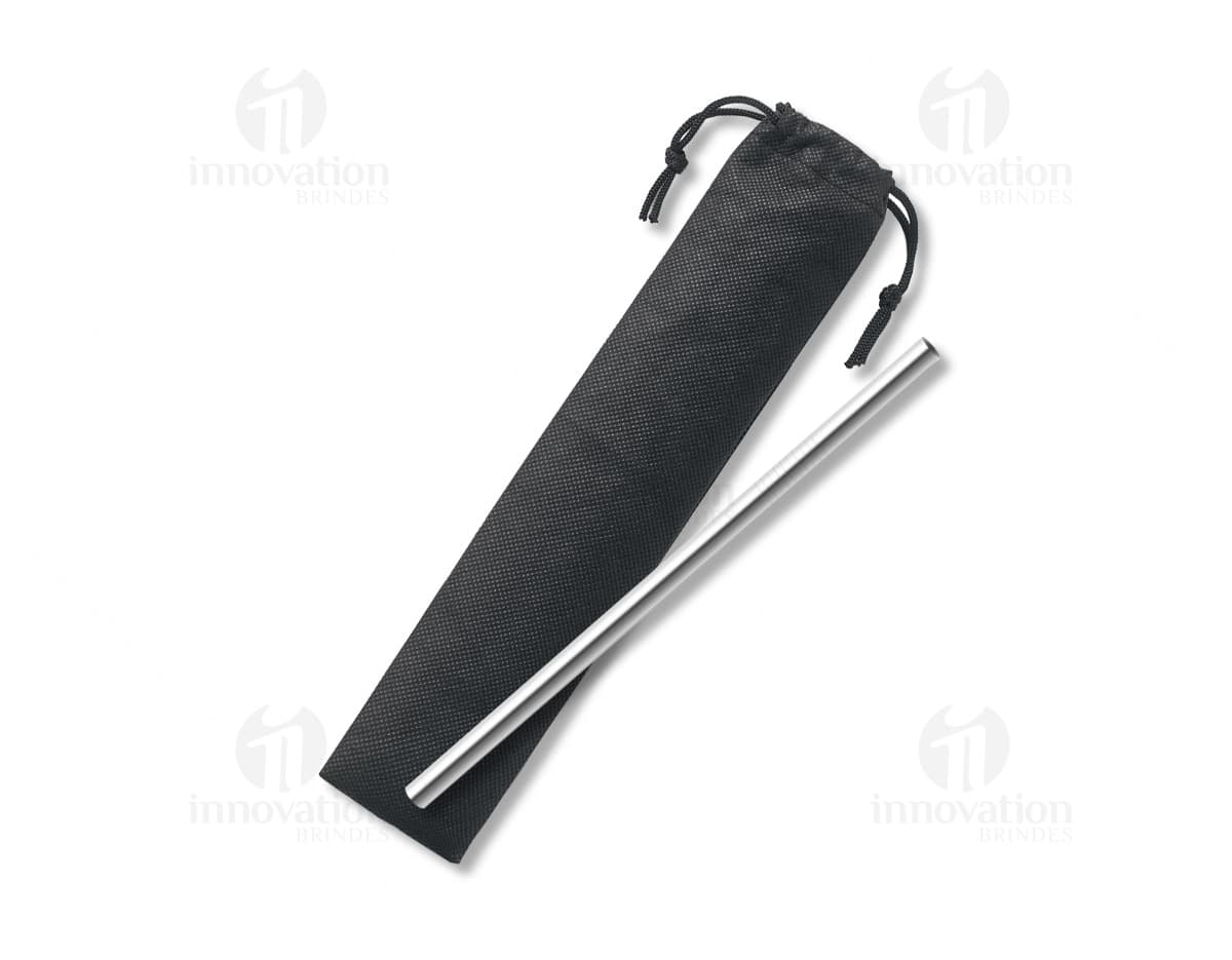 Bolsa Non-woven para Canudo em cor azul com alça e fecho. Bolsa Non-woven para Canudo em cor azul com alça e fecho.