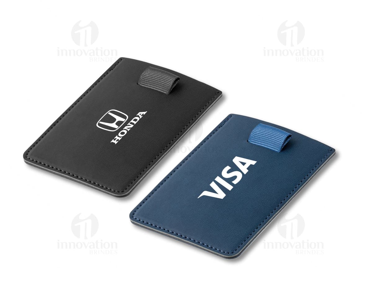 Produto porta cartões com tecnologia de bloqueio, na cor preta, com design discreto e compacto. Produto porta cartões com tecnologia de bloqueio, na cor preta, com design discreto e compacto.