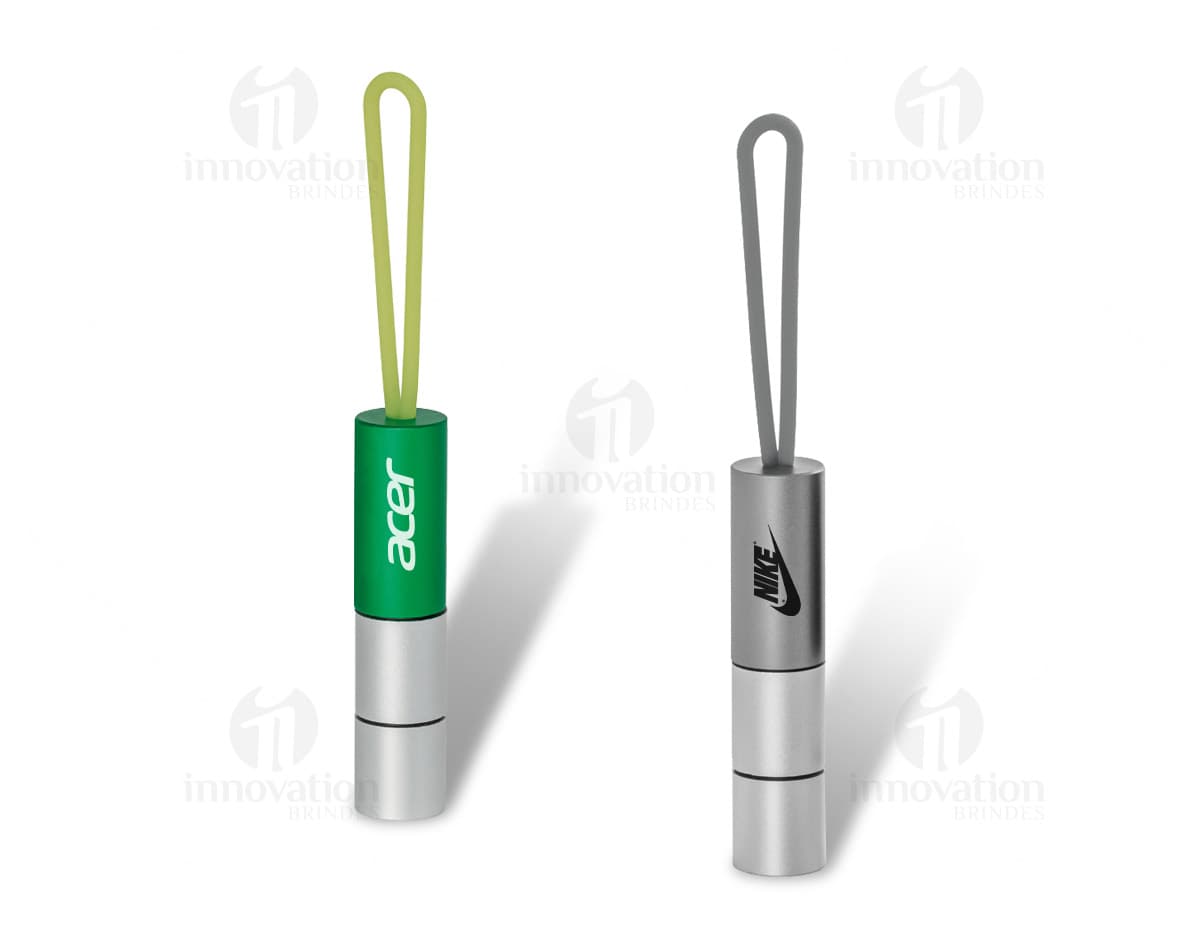 Chaveiro de alumínio com 1 LED e fita preta. Chaveiro de alumínio com 1 LED e fita preta.