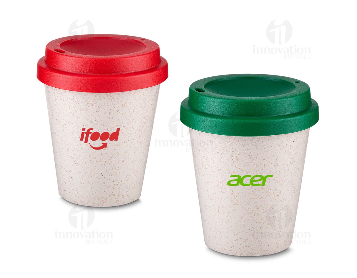 Copo plástico fibra arroz 350ml em cor branca com textura de fibras de arroz visível. Copo plástico fibra arroz 350ml em cor branca com textura de fibras de arroz visível.