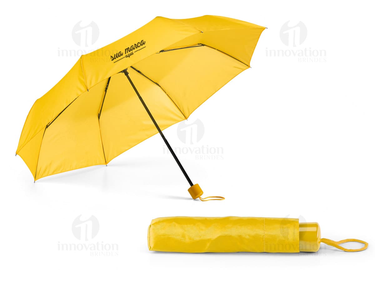 Guarda-chuva dobrável em poliéster 190T. Guarda-chuva dobrável em poliéster 190T.