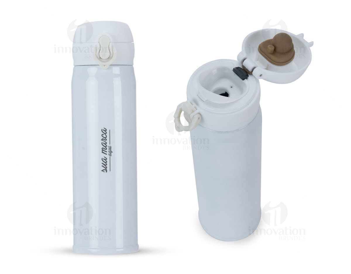 Garrafa térmica de metal com capacidade para 400ml. Garrafa térmica de metal com capacidade para 400ml.