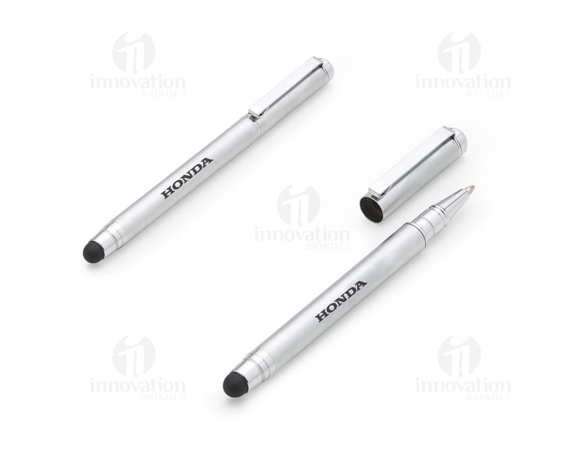 Caneta de metal com touch, item moderno e elegante, ideal para uso em escritórios e escolas. Perfeita para desenhar, escrever e interagir com telas touch. A cor metálica e o design sofisticado tornam o produto atraente e funcional. Caneta de metal com touch, item moderno e elegante, ideal para uso em escritórios e escolas. Perfeita para desenhar, escrever e interagir com telas touch. A cor metálica e o design sofisticado tornam o produto atraente e funcional.