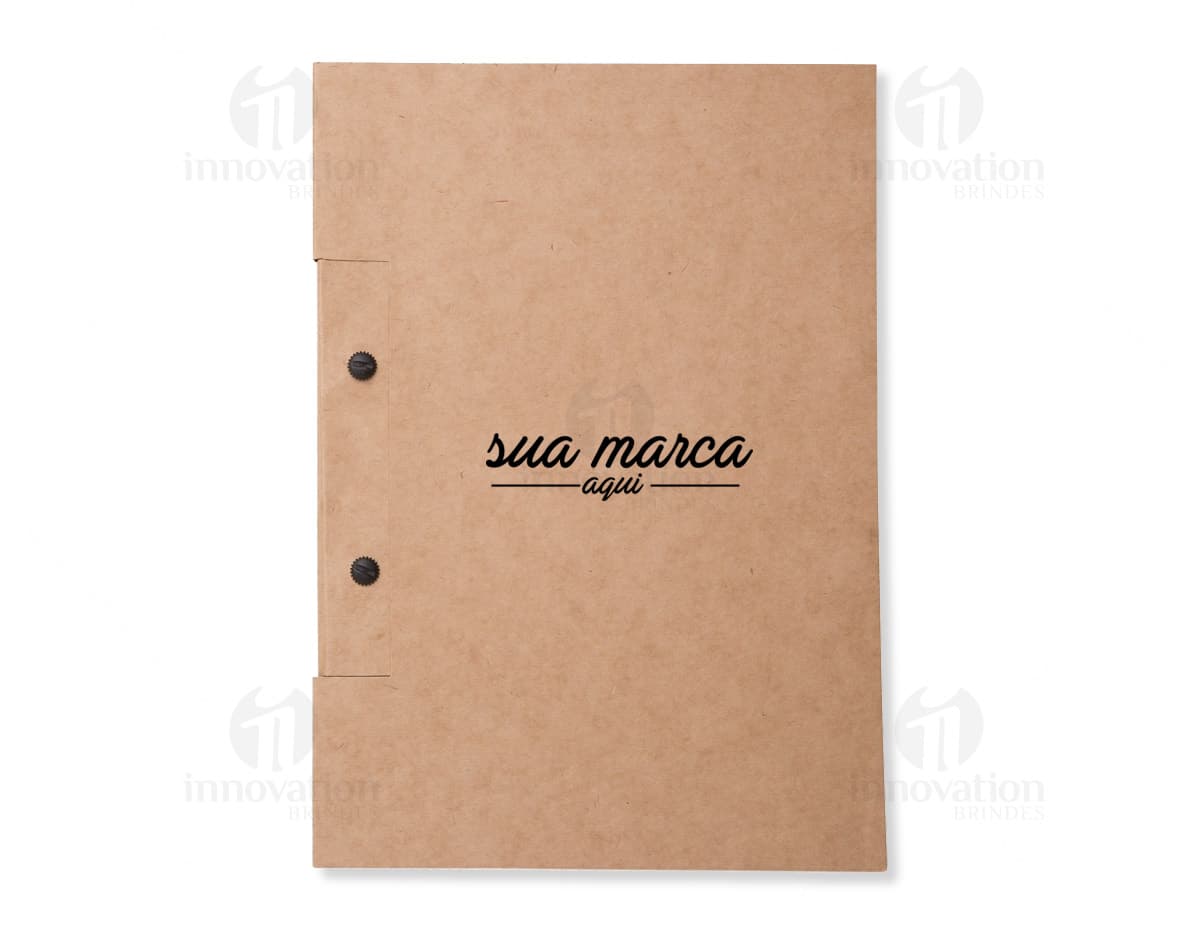 Pasta convenção kraft com folhas A4. Pasta convenção kraft com folhas A4.