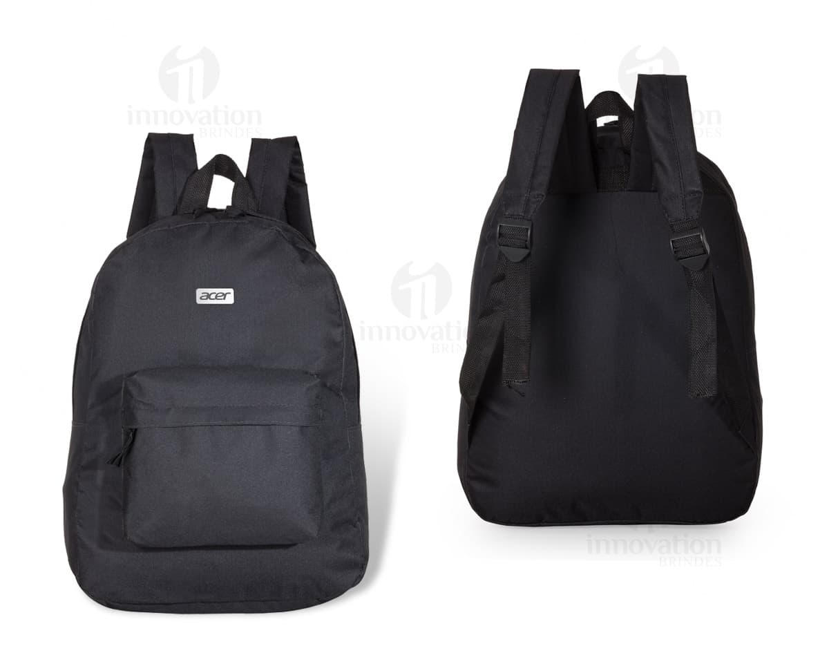 Mochila para notebook preta com compartimento acolchoado para proteção do laptop, bolsos laterais e alças ajustáveis. Mochila para notebook preta com compartimento acolchoado para proteção do laptop, bolsos laterais e alças ajustáveis.