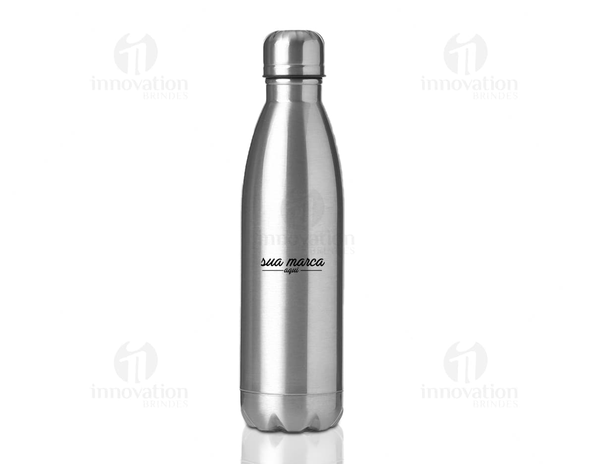 Garrafa térmica de 250ml em aço inoxidável com tampa rosqueável e design moderno. Garrafa térmica de 250ml em aço inoxidável com tampa rosqueável e design moderno.