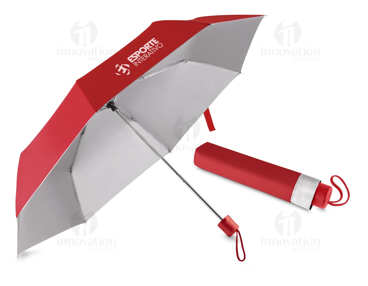 Guarda-chuva automático fora de linha em tons de azul e verde, com estampa de listras. Guarda-chuva automático fora de linha em tons de azul e verde, com estampa de listras.