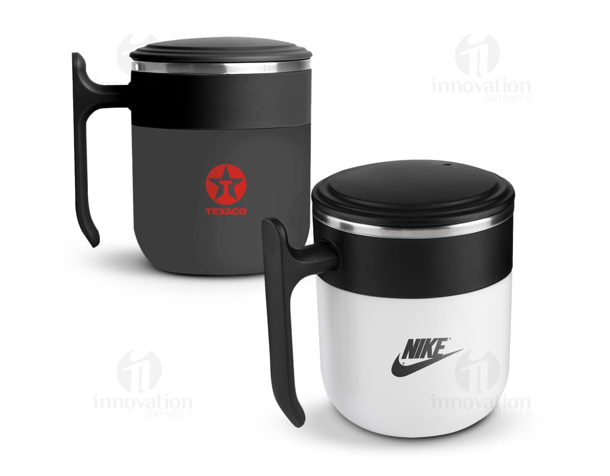 Caneca plástica com tampa de 400ml. Caneca plástica com tampa de 400ml.