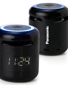 Caixa de som multimídia com design de relógio LED. Caixa de som multimídia com design de relógio LED.