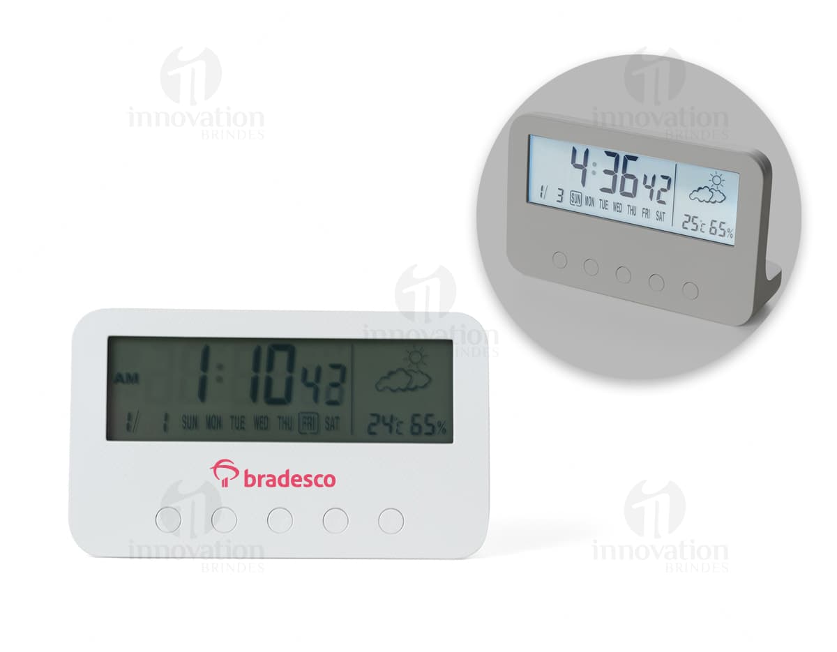 Relógio digital com display LCD e alarme. Relógio digital com display LCD e alarme.