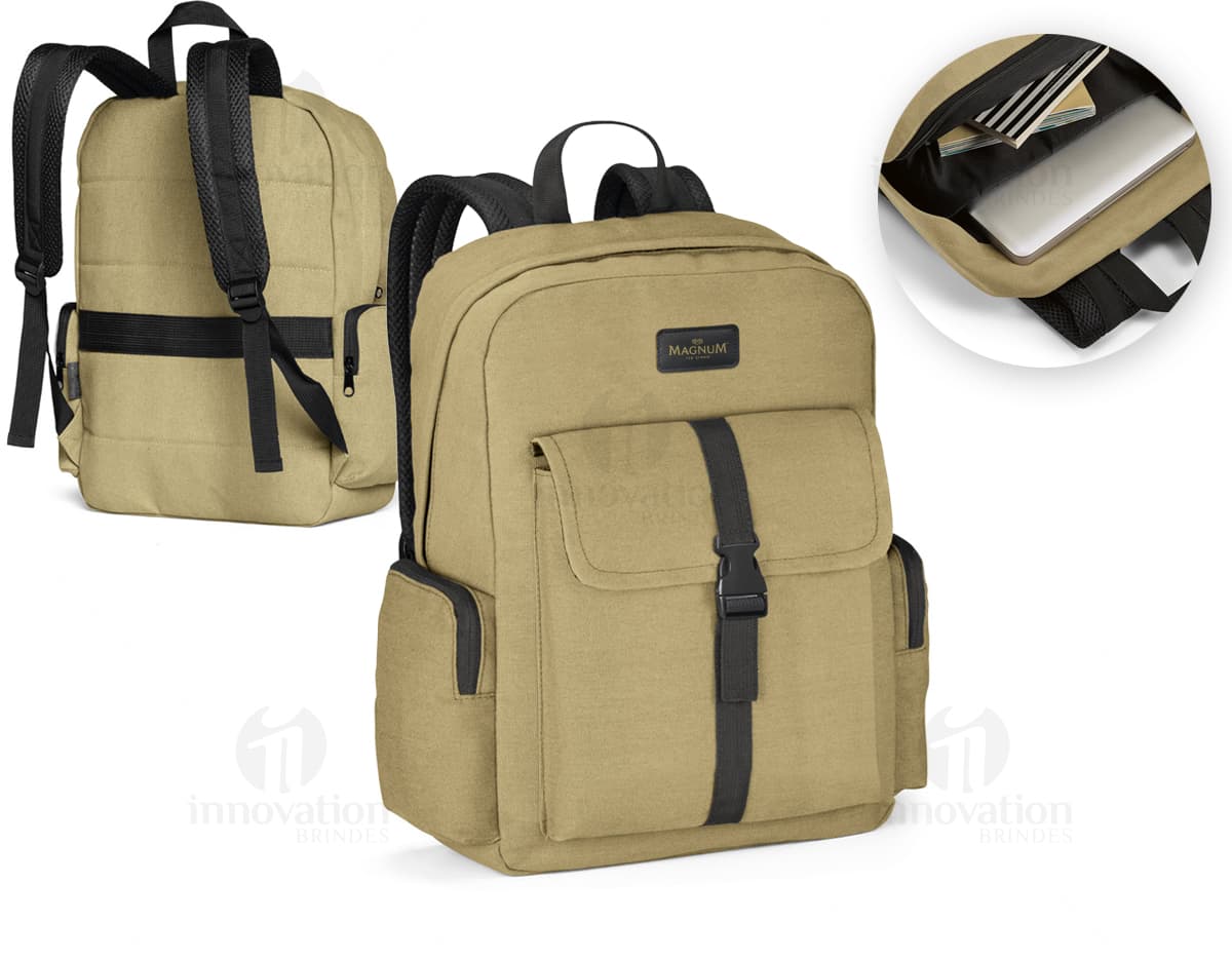 Mochila de algodão canvas nas cores preto e cinza, com capacidade para notebooks de 15.6 polegadas e tablet de 10.5 polegadas. Possui alças ajustáveis e bolso frontal com zíper. Mochila de algodão canvas nas cores preto e cinza, com capacidade para notebooks de 15.6 polegadas e tablet de 10.5 polegadas. Possui alças ajustáveis e bolso frontal com zíper.