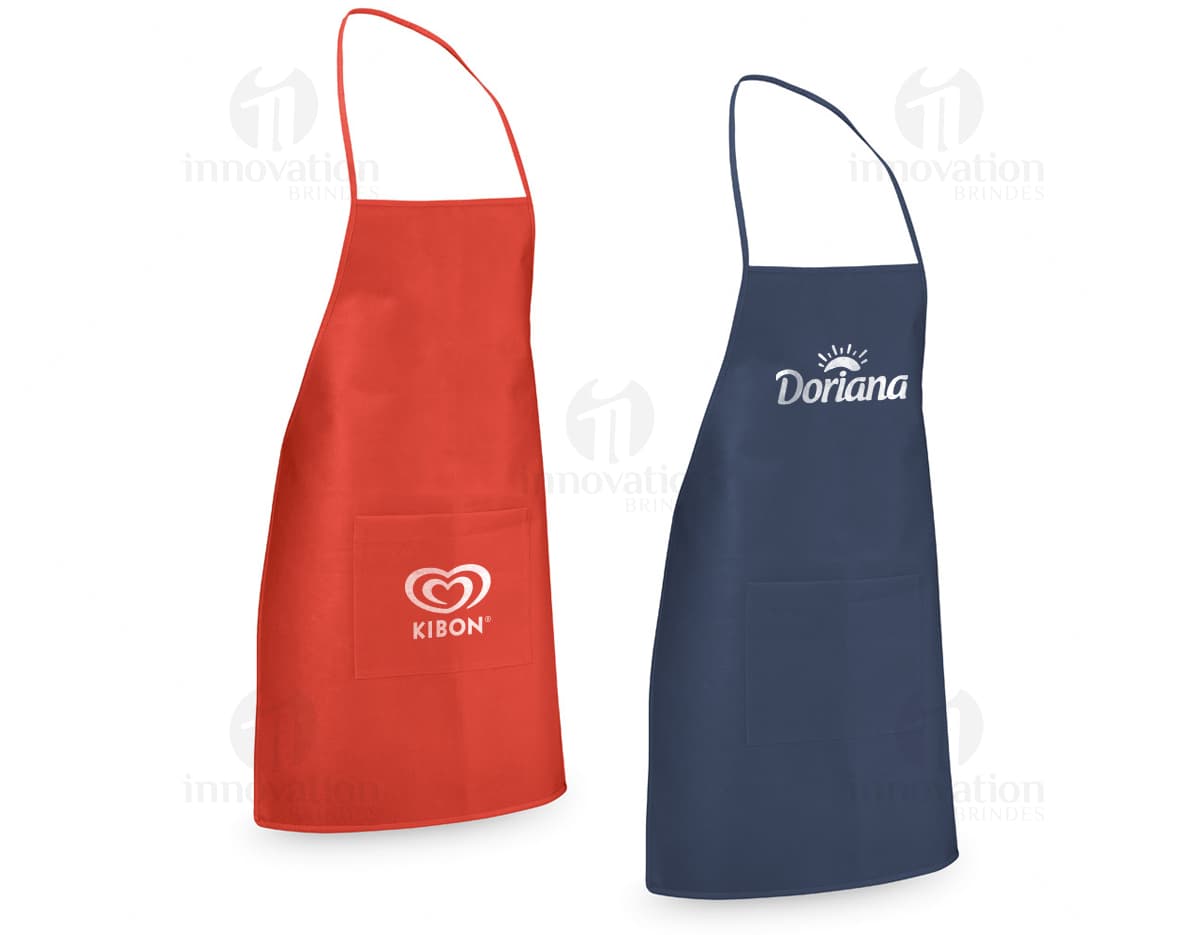 Avental non-woven 80 g com bolso frontal. Avental non-woven 80 g com bolso frontal.