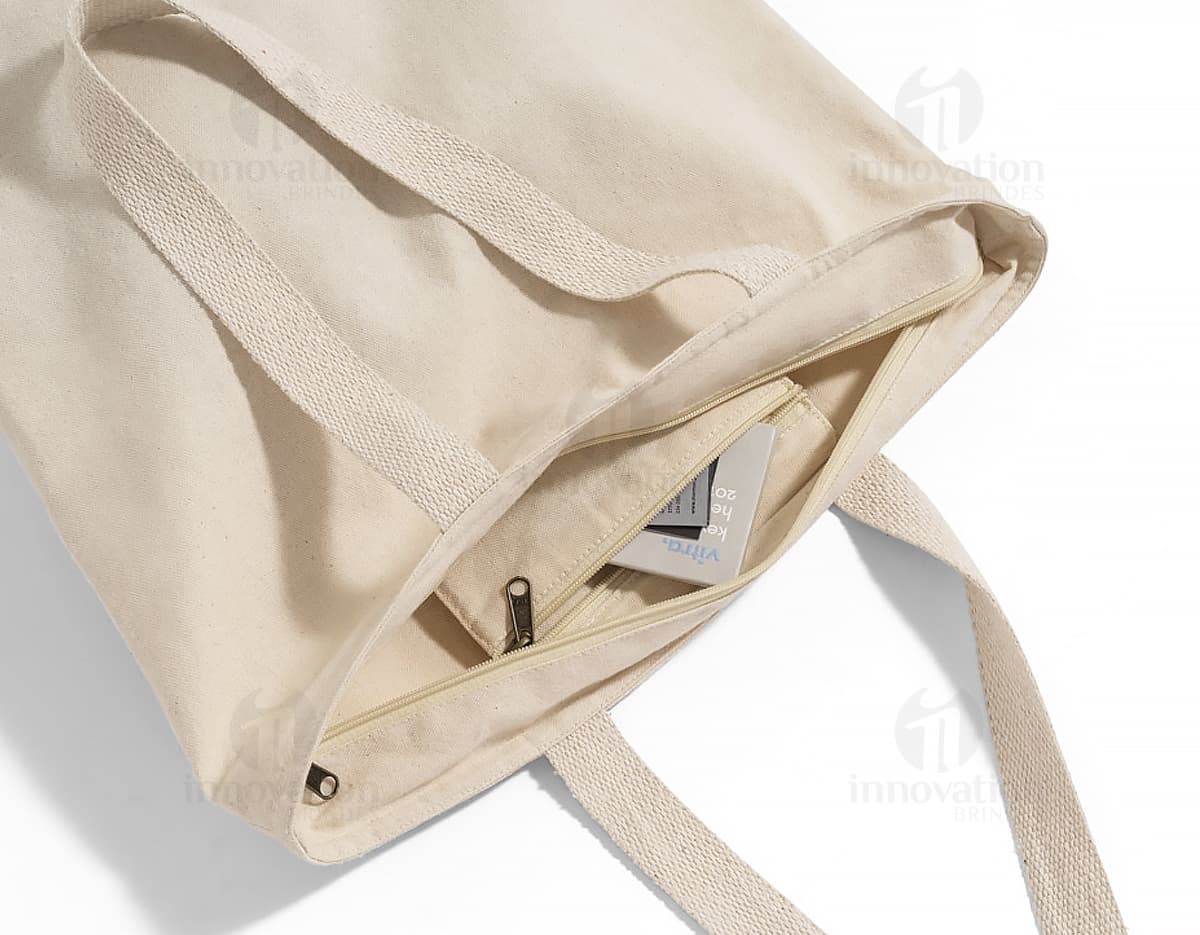 Sacola de algodão com 280g, fecho de bolso. Sacola de algodão com 280g, fecho de bolso.
