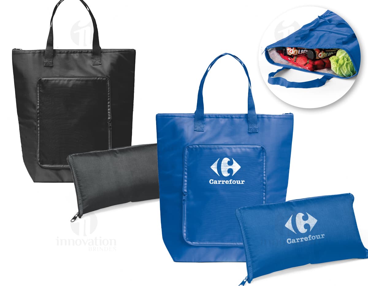 Bolsa térmica com dimensões de 400 x 440 mm. Bolsa térmica com dimensões de 400 x 440 mm.
