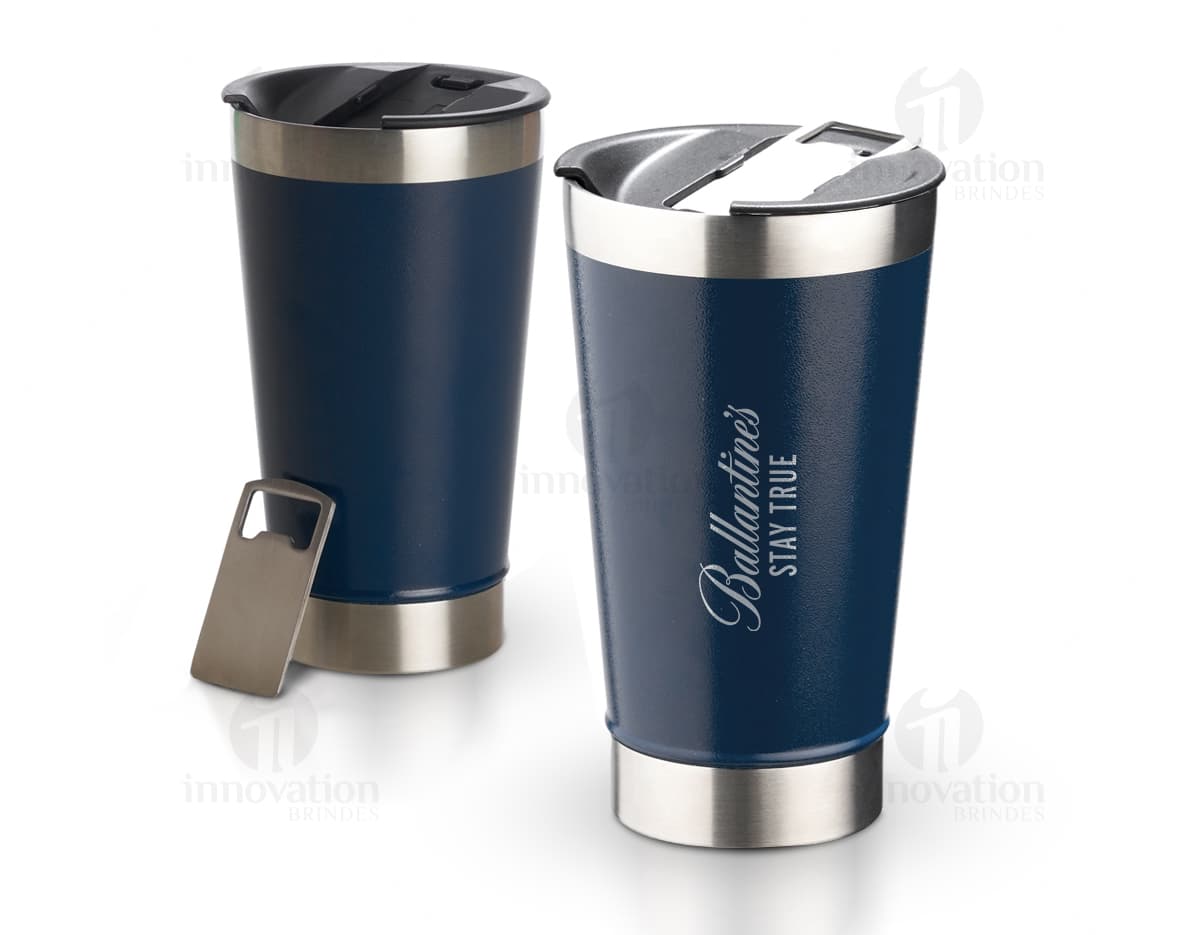 Copo Térmico 500ml Texturizado em cor metálica com tampa e logo da marca gravados. Copo Térmico 500ml Texturizado em cor metálica com tampa e logo da marca gravados.