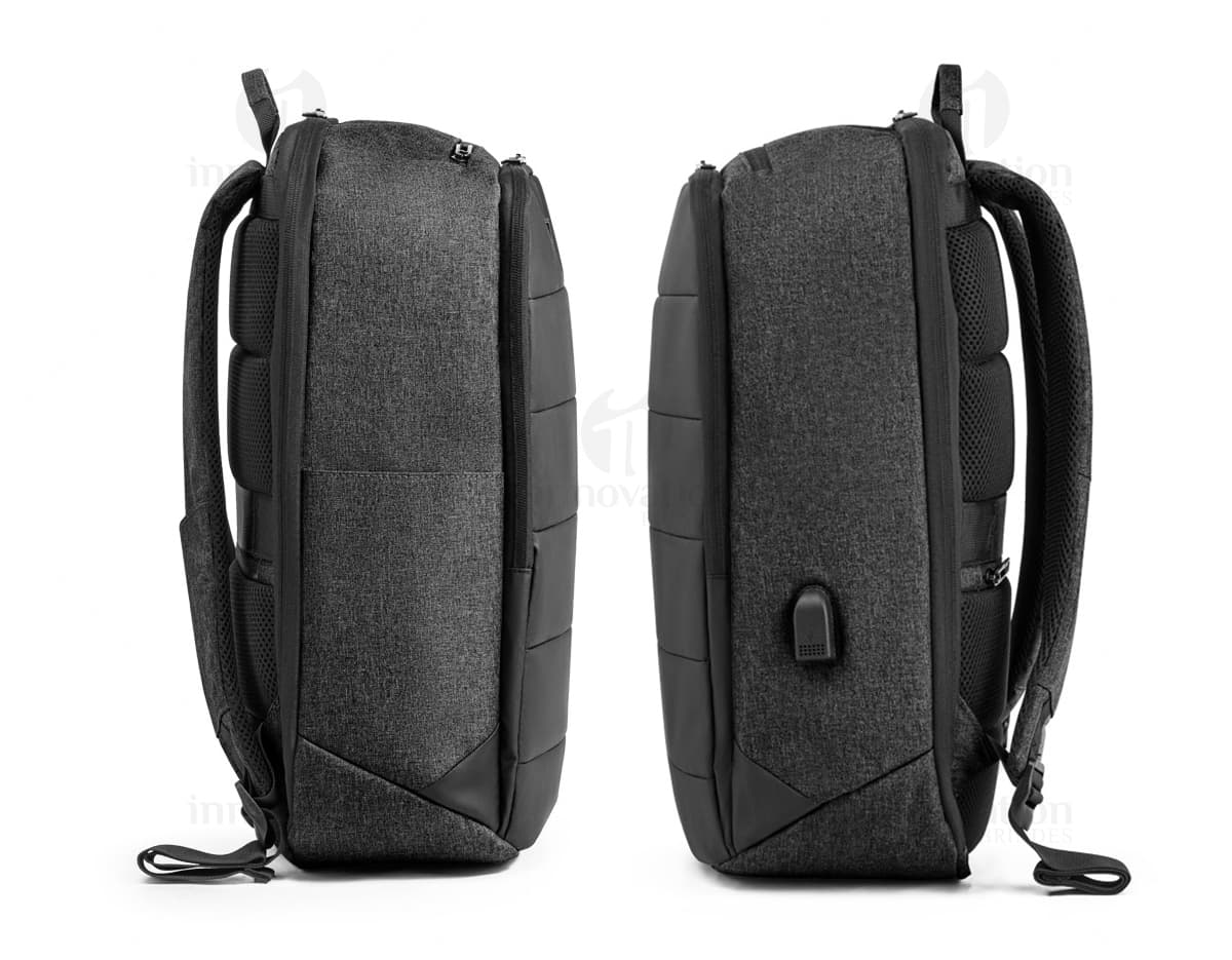Mochila notebook 300D 2 compartimentos em cor cinza escuro. Mochila notebook 300D 2 compartimentos em cor cinza escuro.