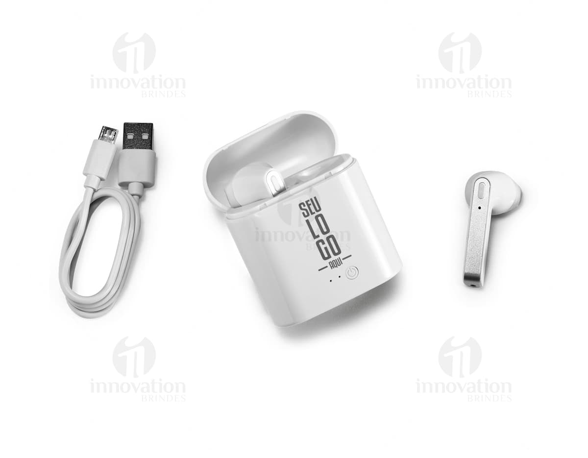 Fones de ouvido brancos sem fio Fones de ouvido brancos sem fio