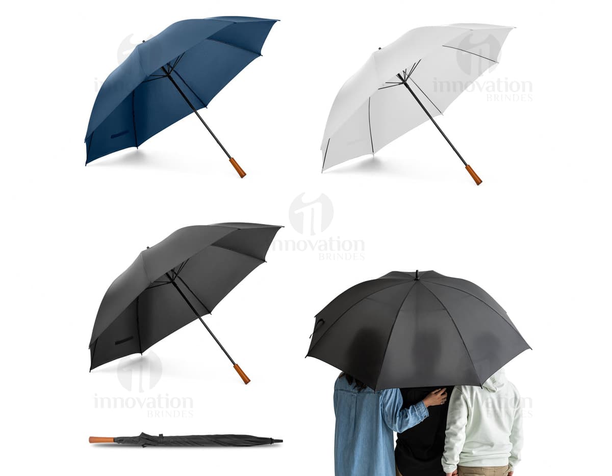 Guarda-chuva de poliéster 190T na cor azul escuro. Guarda-chuva de poliéster 190T na cor azul escuro.