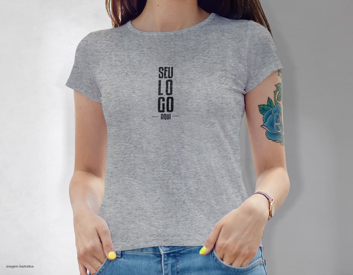 Camiseta feminina de algodão de 170g/m². Camiseta feminina de algodão de 170g/m².