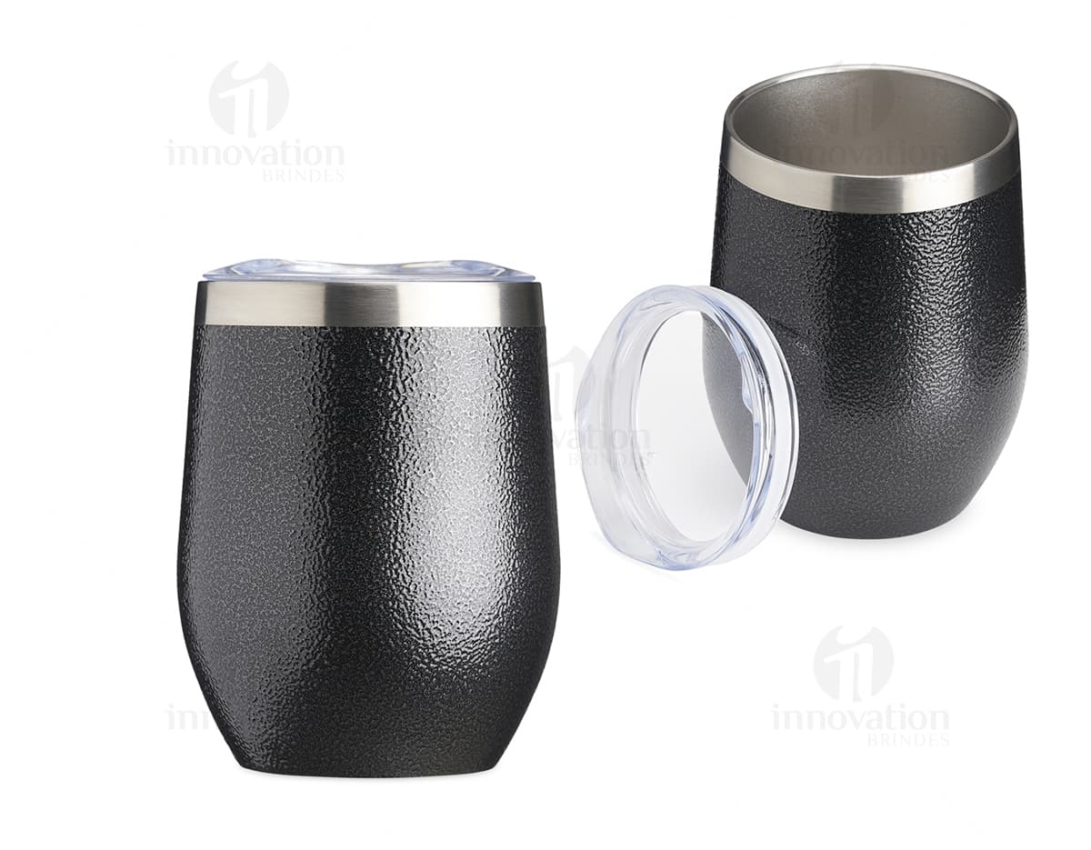 Copo de inox texturizado de 320ml. Copo de inox texturizado de 320ml.