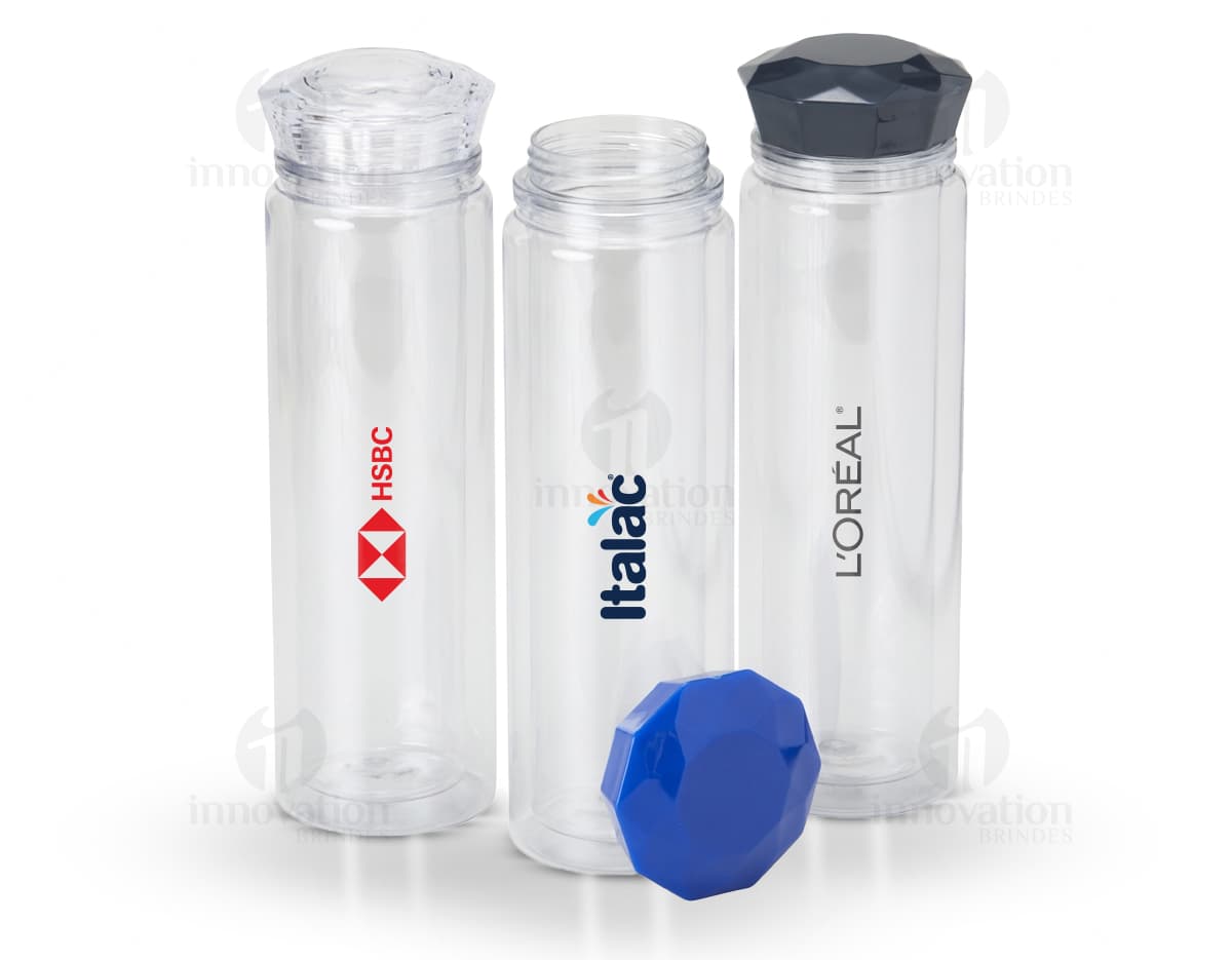 Garrafa Térmica Inox com capacidade de 500ml, acompanhada de uma tampa. Garrafa Térmica Inox com capacidade de 500ml, acompanhada de uma tampa.