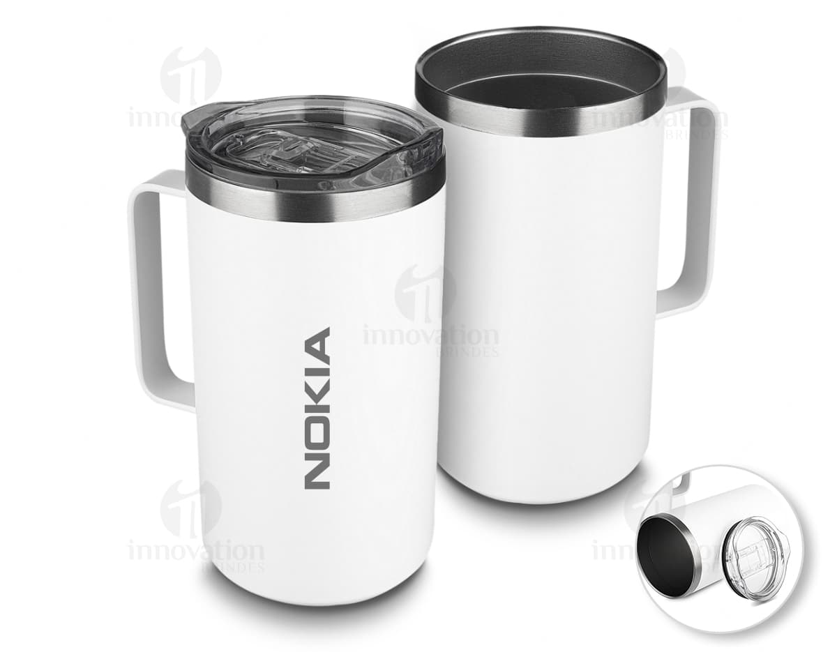 Caneca de aço inoxidável de 275ml, com design moderno e elegante, ideal para bebidas quentes e frias. Cor prateada brilhante, resistente e durável. Caneca de aço inoxidável de 275ml, com design moderno e elegante, ideal para bebidas quentes e frias. Cor prateada brilhante, resistente e durável.