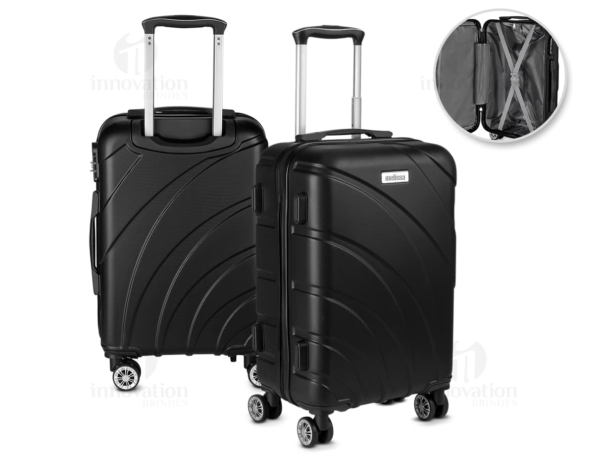 Mala de bordo feita de ABS com carrinho de aço, moderna e resistente. Ideal para viagens de negócios ou lazer, é um item de transporte seguro e prático para guardar seus pertences com segurança. A mala possui detalhes em metal e rodinhas que facilitam o seu deslocamento. Mala de bordo feita de ABS com carrinho de aço, moderna e resistente. Ideal para viagens de negócios ou lazer, é um item de transporte seguro e prático para guardar seus pertences com segurança. A mala possui detalhes em metal e rodinhas que facilitam o seu deslocamento.