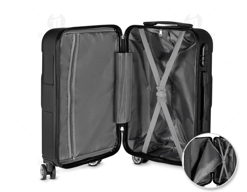 Mala de bordo feita de ABS com carrinho de aço, moderna e resistente. Ideal para viagens de negócios ou lazer, é um item de transporte seguro e prático para guardar seus pertences com segurança. A mala possui detalhes em metal e rodinhas que facilitam o seu deslocamento.