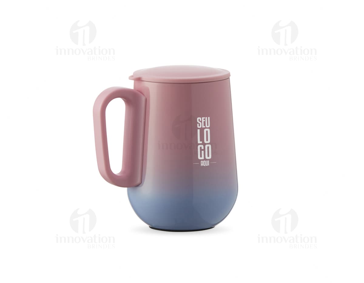 Caneca bicolor de parede dupla com capacidade para 250ml. Caneca bicolor de parede dupla com capacidade para 250ml.