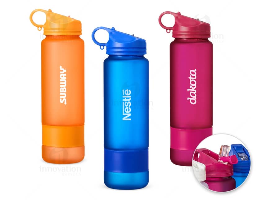 O produto é um kit com 6 porta copos em tons de azul e branco, feitos de material resistente e com design moderno.